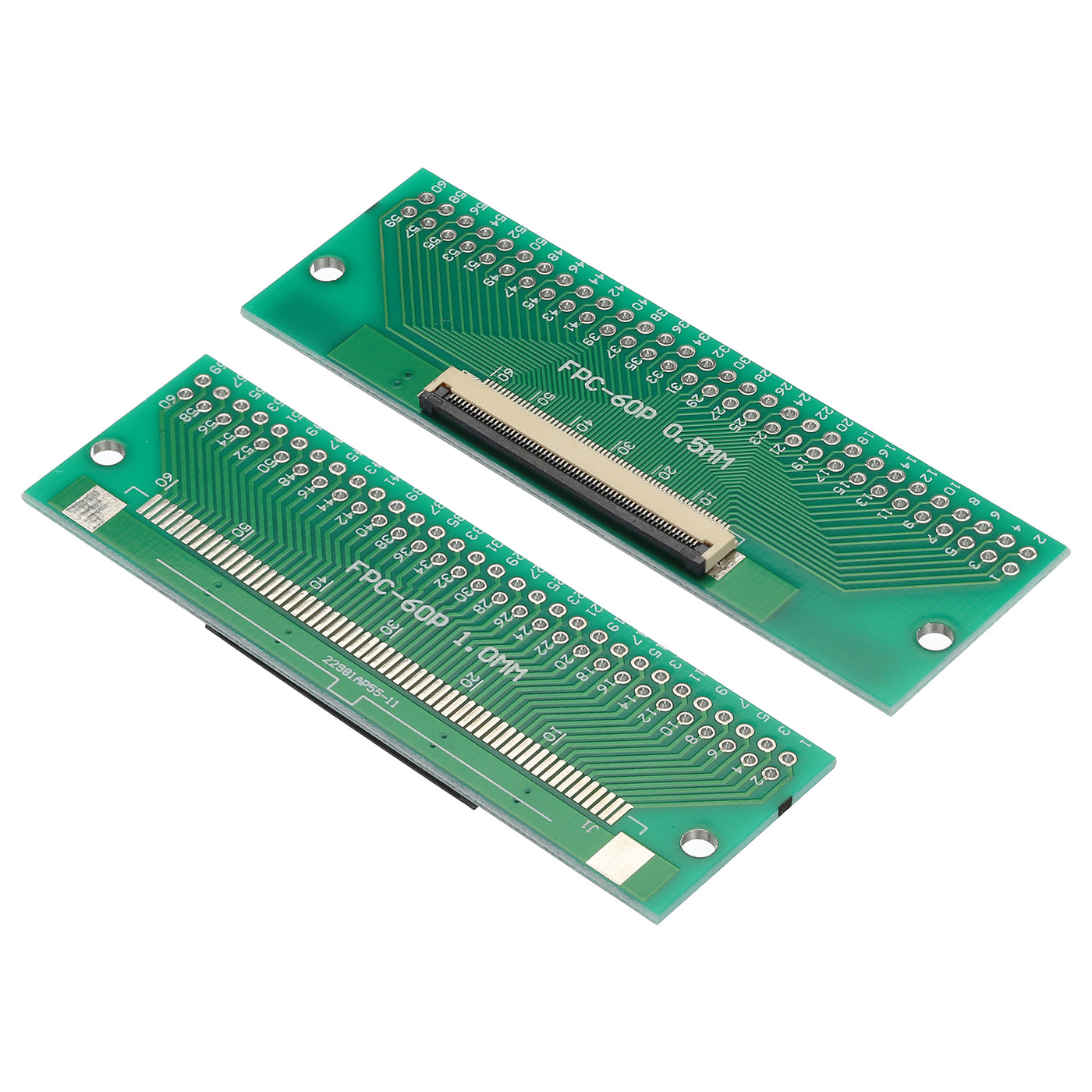 Harfington FPC FFC PCB Konverterplatine 60P 0,5 mm auf der Steckseite, 1,0 mm auf der Rückseite, zu DIP 2,54 mm für LCD 3D Drucker Kamera DVD TV Laptop Packung mit 2 Stück