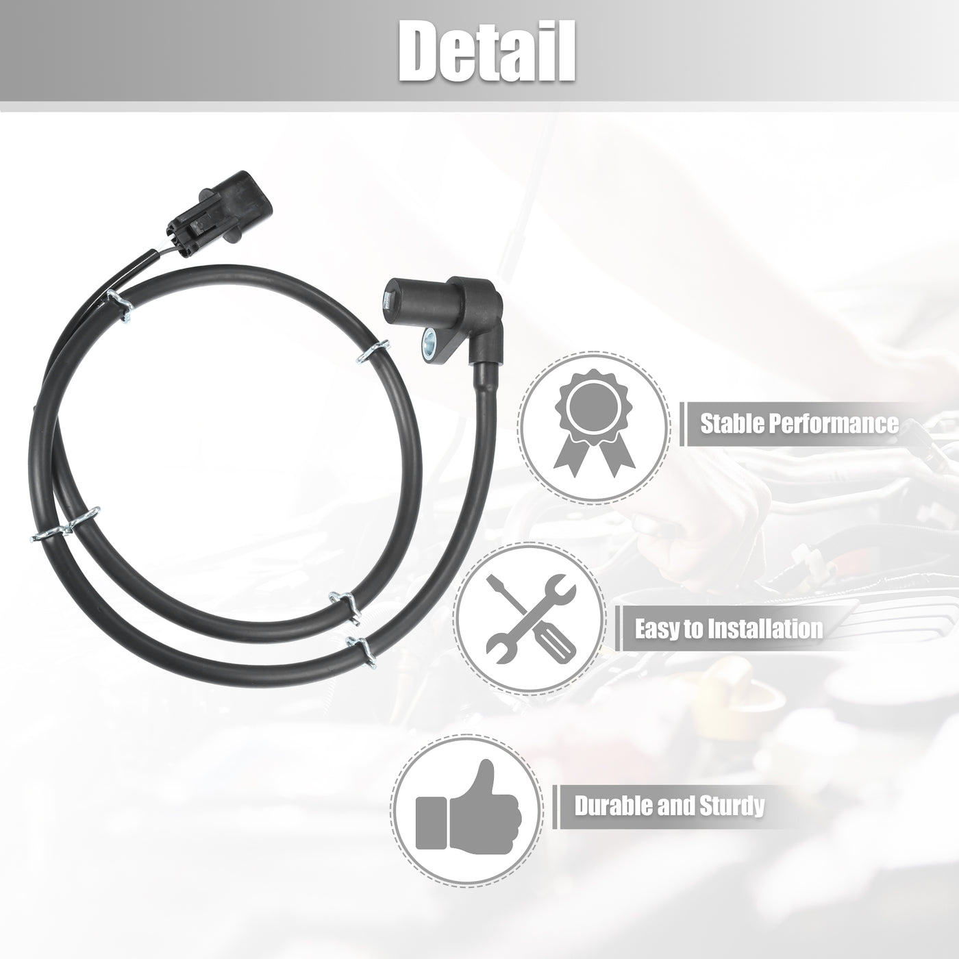 uxcell Uxcell 1 Pcs Front Right ABS Speed Sensor for Mitsubishi Montero 1997-2000 No.MR334712/MR307045