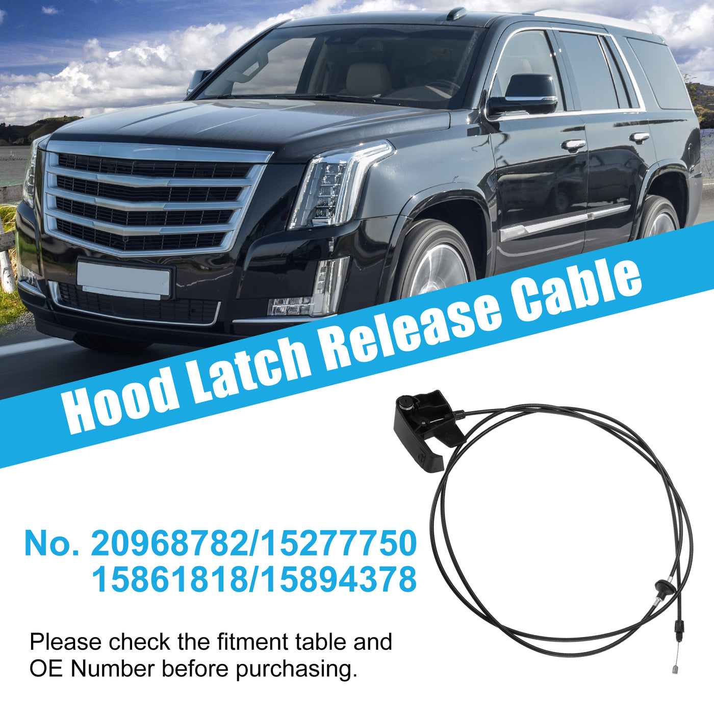 uxcell Uxcell Motorhaubenentriegelungskabel für Cadillac Escalade Nr. 20968782/15894378