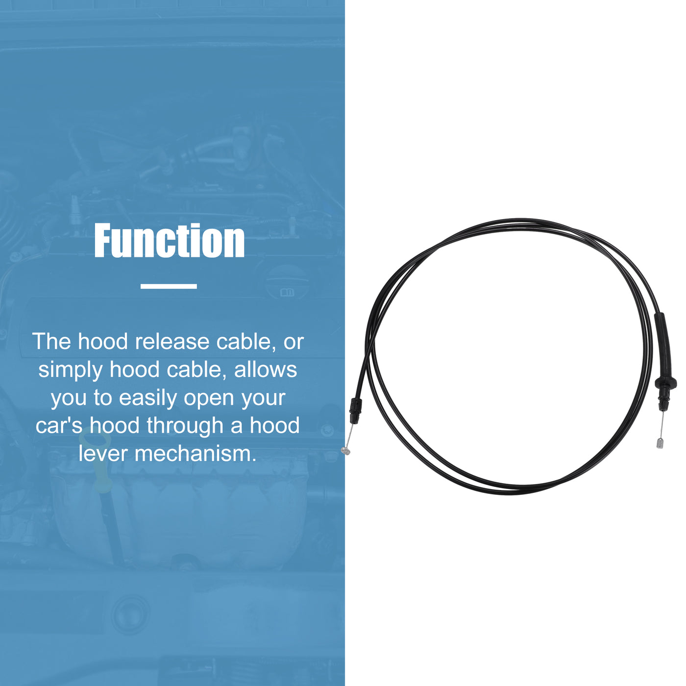 uxcell Uxcell Hood Latch Release Cable for Chevrolet Impala 2006-2013 for Buick LaCrosse 2005-2009 Hood Lock Cable Replace No.10311086