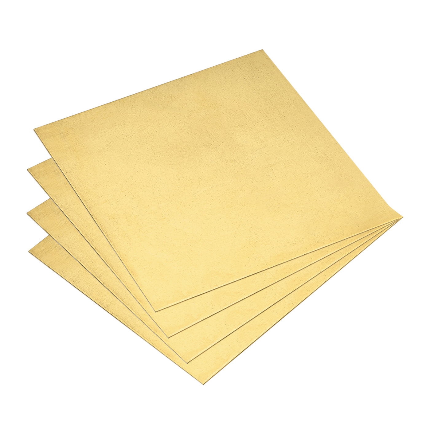 uxcell Uxcell Brass Sheet, 4 x H62 Metal Sheets Plates 2" Length x 2" Width x 0.02" Thickness