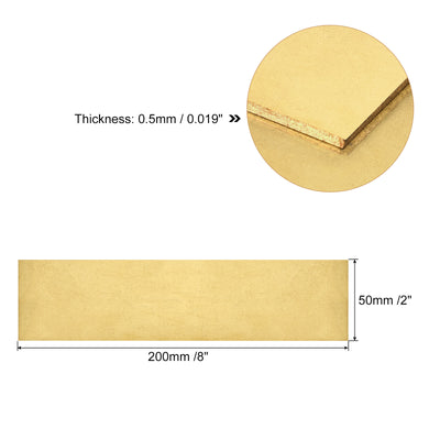 Harfington Uxcell Brass Sheet, 1 x H62 Metal Sheets Plates 8" Length x 2" Width x 0.02" Thickness