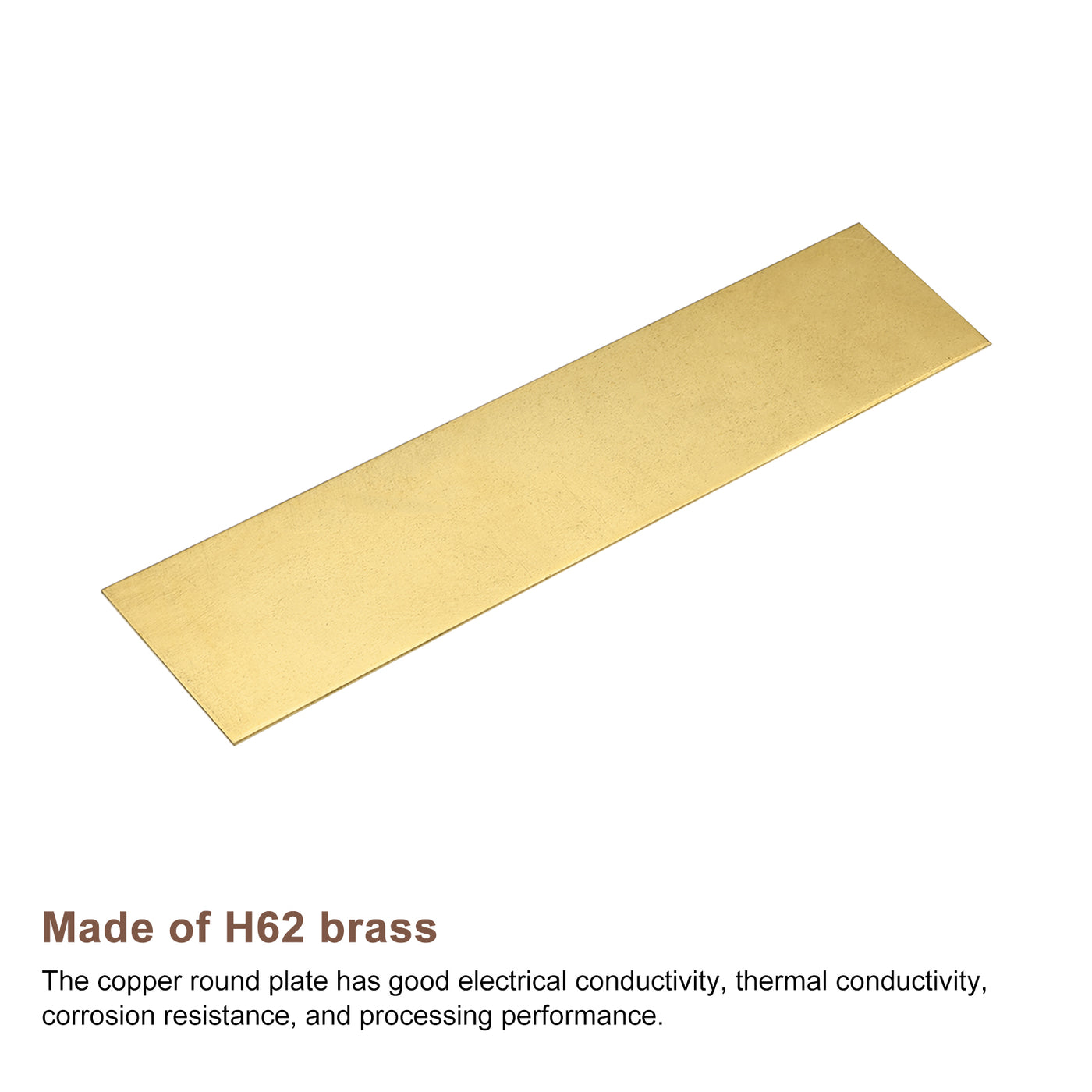 uxcell Uxcell Brass Sheet, 1 x H62 Metal Sheets Plates 8" Length x 2" Width x 0.02" Thickness