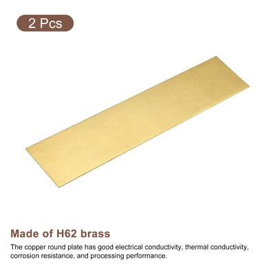 Harfington Uxcell Brass Sheet, 2 x H62 Metal Sheets Plates 8" Length x 2" Width x 0.02" Thickness