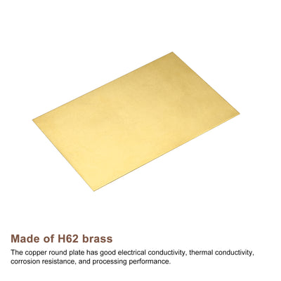 Harfington Uxcell Brass Sheet, 1 x H62 Metal Sheets Plates 6" Length x 4" Width x 0.02" Thickness