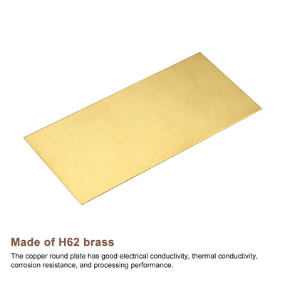 Harfington Uxcell Brass Sheet, 1 x H62 Metal Sheets Plates 8" Length x 4" Width x 0.02" Thickness