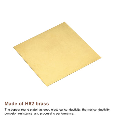 Harfington Uxcell Brass Sheet, 1 x H62 Metal Sheets Plates 8" Length x 8" Width x 0.02" Thickness