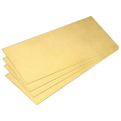 Harfington Uxcell Brass Sheet, 4 x H62 Metal Sheets Plates 4" Length x 2" Width x 0.024" Thickness