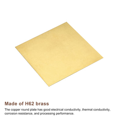 Harfington Uxcell Brass Sheet, 1 x H62 Metal Sheets Plates 4" Length x 4" Width x 0.024" Thickness