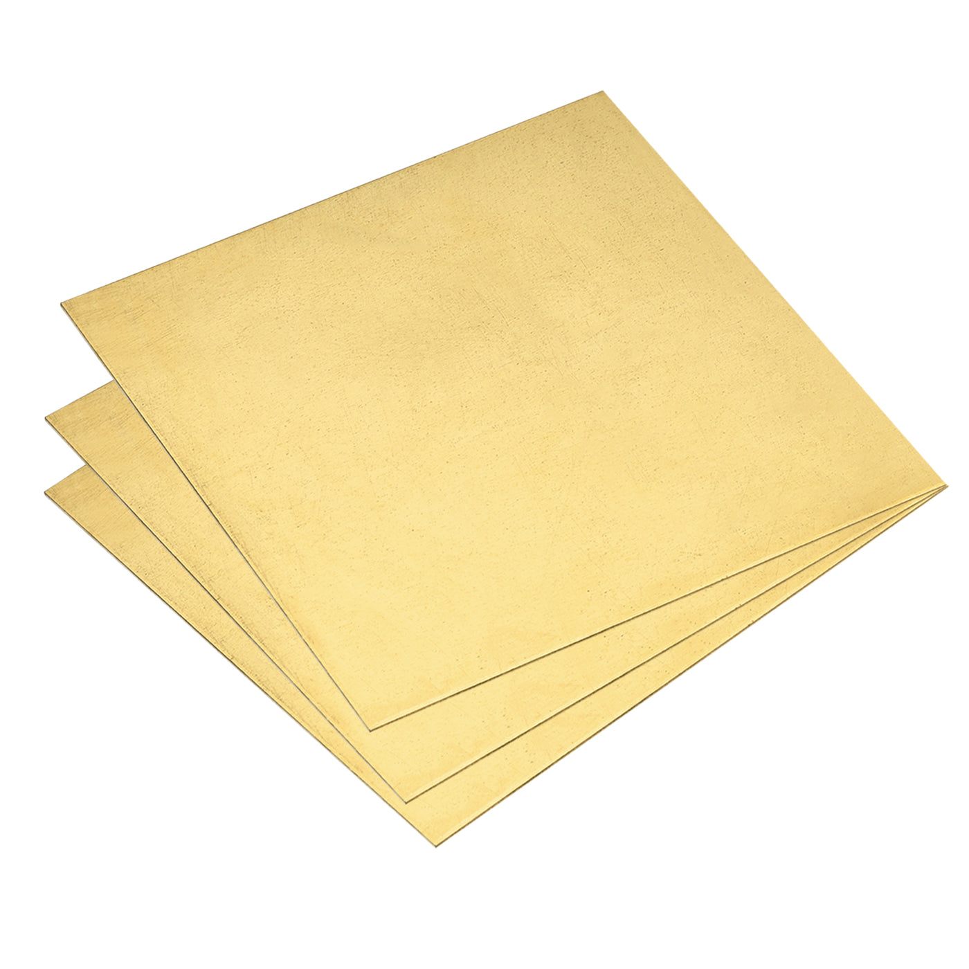 uxcell Uxcell Brass Sheet, 3 x H62 Metal Sheets Plates 4" Length x 4" Width x 0.024" Thickness