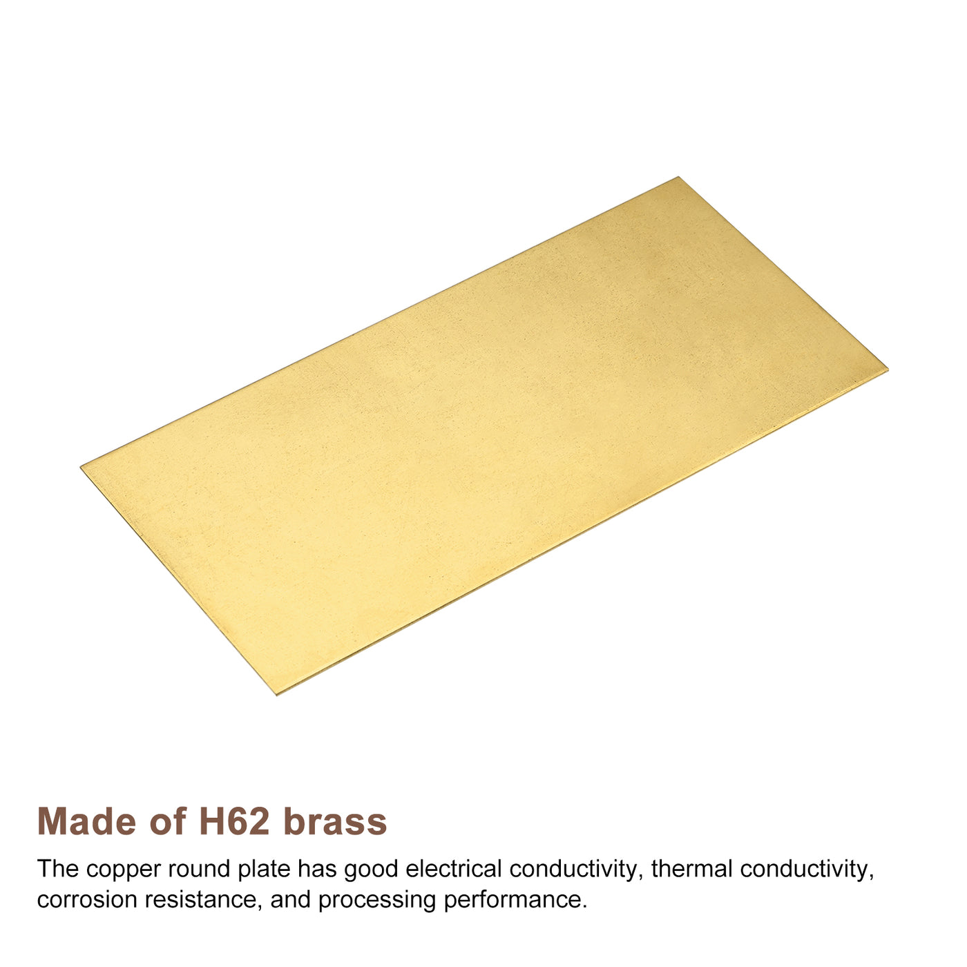 uxcell Uxcell Brass Sheet, 1 x H62 Metal Sheets Plates 8" Length x 4" Width x 0.024" Thickness