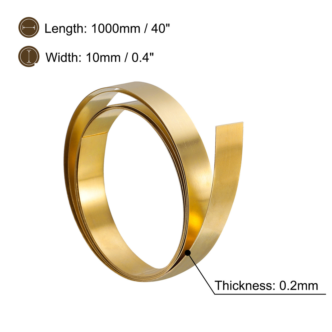 uxcell Uxcell Sheet Roll, 3Pcs x Metal Foil Plate 40" Length x 0.4" Width x 0.008" Thickness