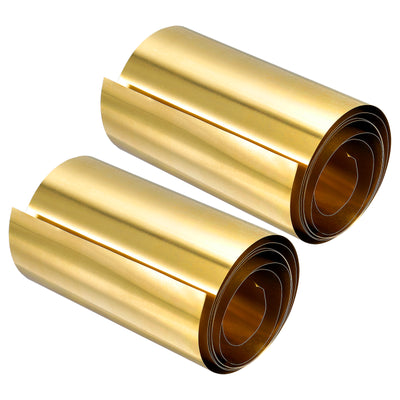 Harfington Uxcell Sheet Roll, 2Pcs x Metal Foil Plate 40" Length x 4" Width x 0.008" Thickness