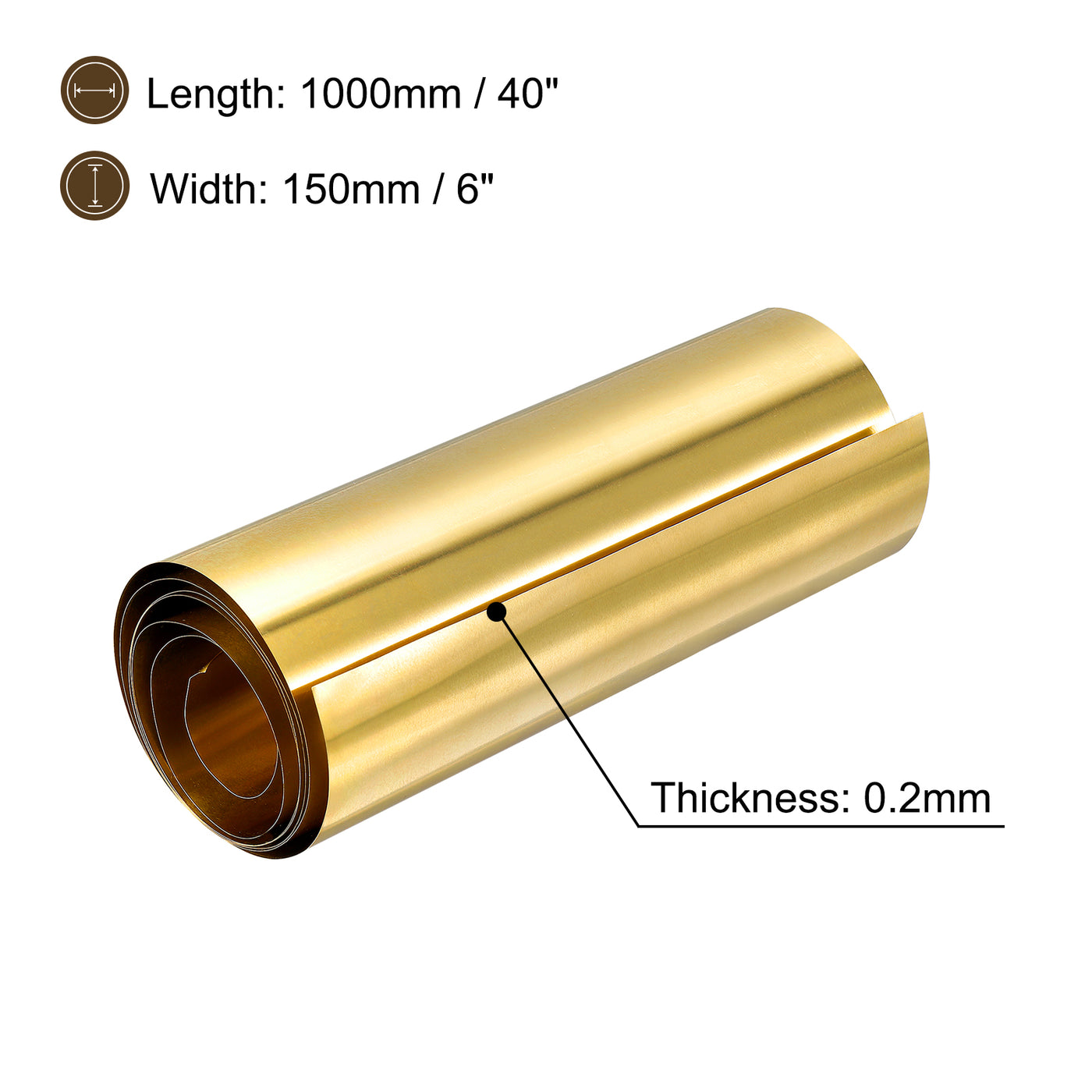 uxcell Uxcell Sheet Roll, 1Pcs x Metal Foil Plate 40" Length x 6" Width x 0.008" Thickness