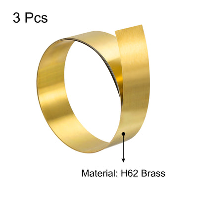 Harfington Uxcell Sheet Roll, 3Pcs x Metal Foil Plate 40" Length x 0.8" Width x 0.012" Thickness