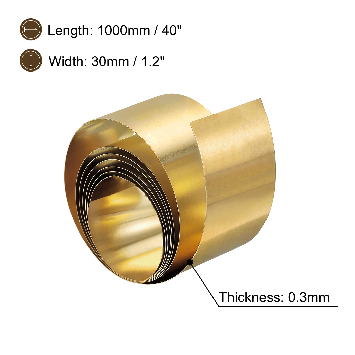 uxcell Uxcell Sheet Roll, 2Pcs x Metal Foil Plate 40" Length x 1.2" Width x 0.012" Thickness