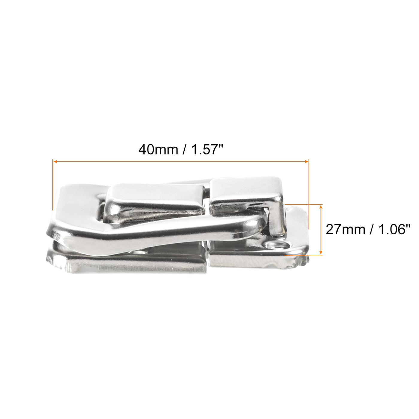 uxcell Uxcell 4Pcs 1.57" x 1.06" Iron Toggle Catch Lock for Box Wooden Case Toolbox, Silver