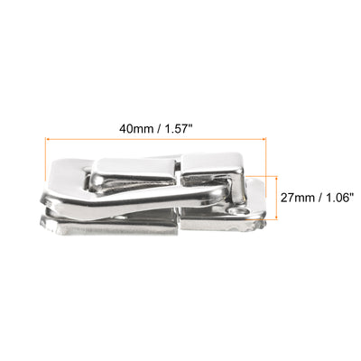 Harfington Uxcell 4Pcs 1.57" x 1.06" Iron Toggle Catch Lock for Box Wooden Case Toolbox, Silver