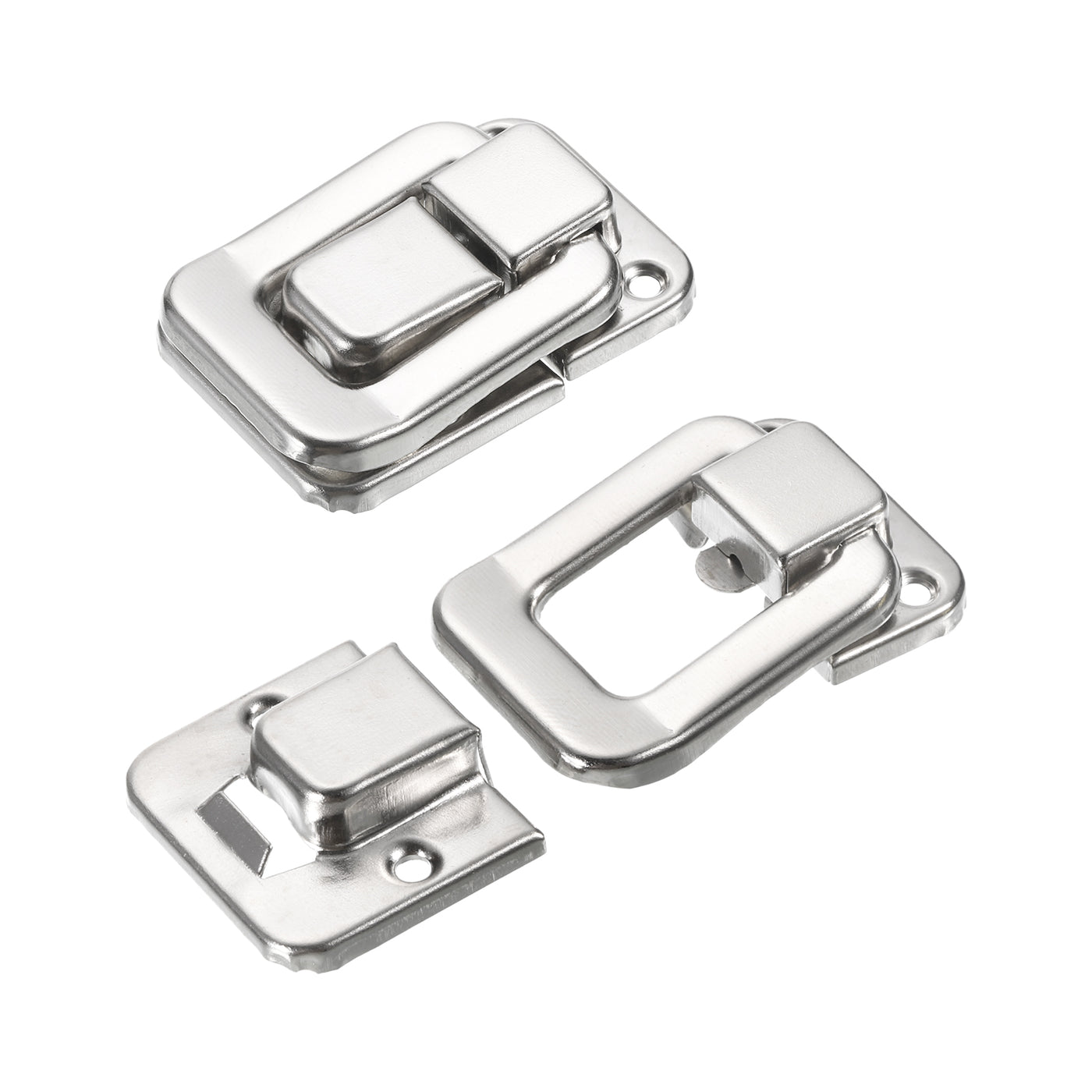 uxcell Uxcell 4Pcs 1.57" x 1.06" Iron Toggle Catch Lock for Box Wooden Case Toolbox, Silver