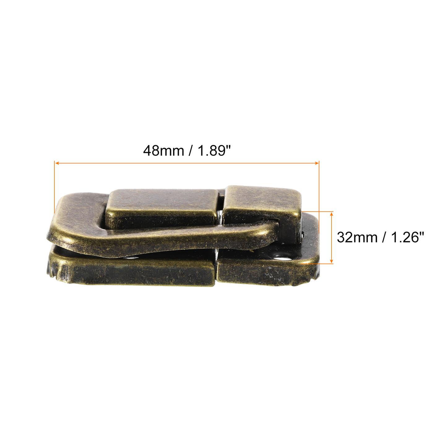 uxcell Uxcell 2Pcs 1.89" x 1.26" Iron Toggle Catch Lock for Box Wooden Case Toolbox, Bronze