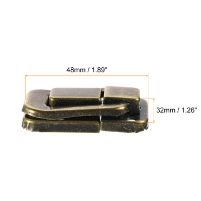 Harfington Uxcell 2Pcs 1.89" x 1.26" Iron Toggle Catch Lock for Box Wooden Case Toolbox, Bronze