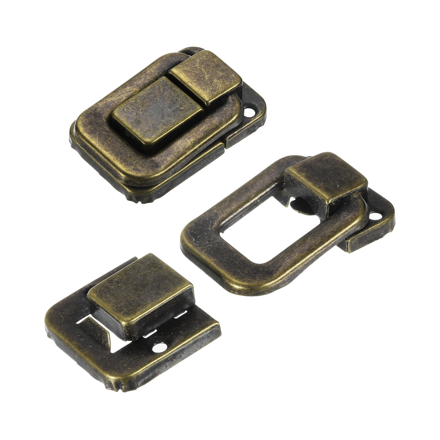 uxcell Uxcell 2Pcs 1.89" x 1.26" Iron Toggle Catch Lock for Box Wooden Case Toolbox, Bronze