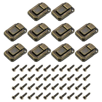 Harfington Uxcell 10Pcs 1.89" x 1.26" Iron Toggle Catch Lock for Box Wooden Case Toolbox, Bronze