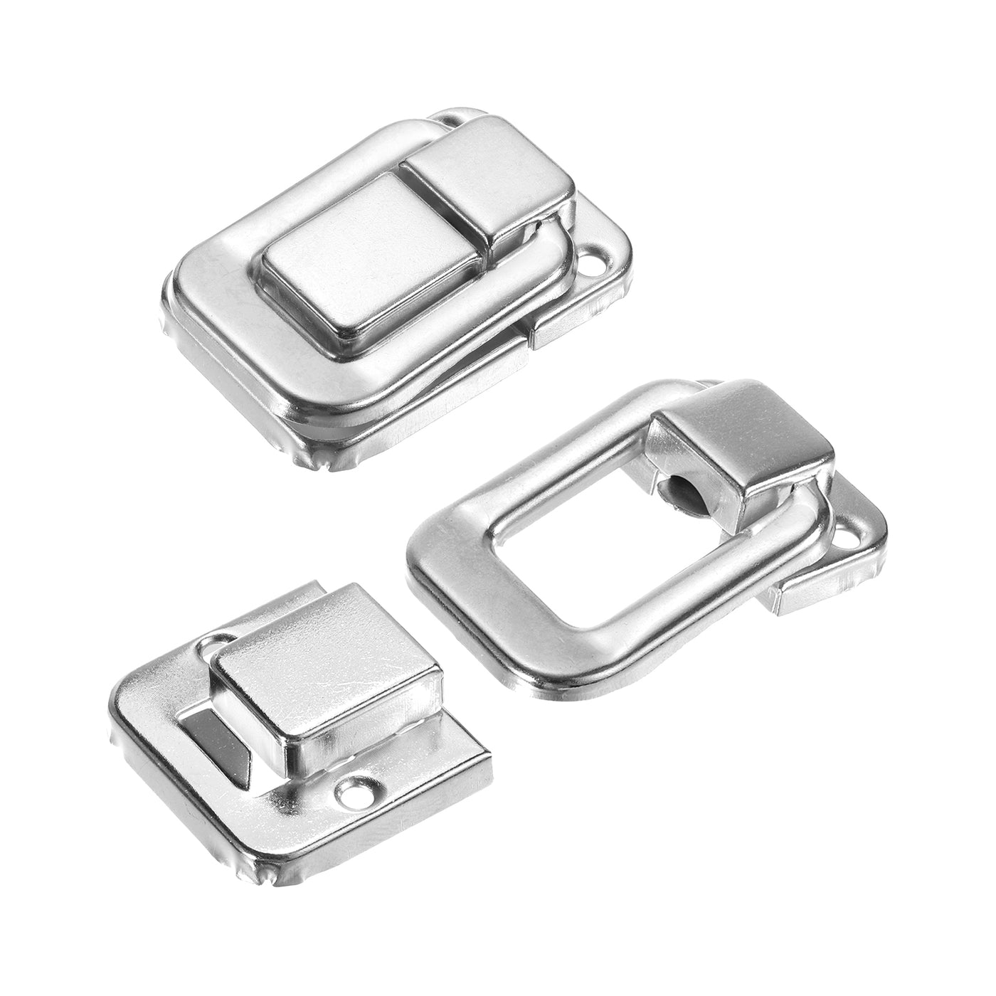 uxcell Uxcell 10Pcs 1.89" x 1.26" Iron Toggle Catch Lock for Box Wooden Case Toolbox, Silver