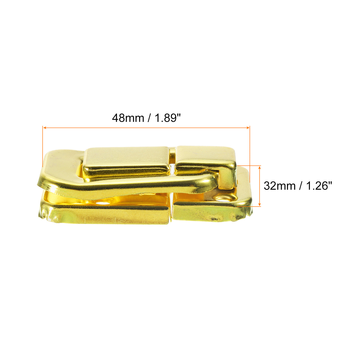 uxcell Uxcell 4Pcs 1.89" x 1.26" Iron Toggle Catch Lock for Box Wooden Case Toolbox, Gold