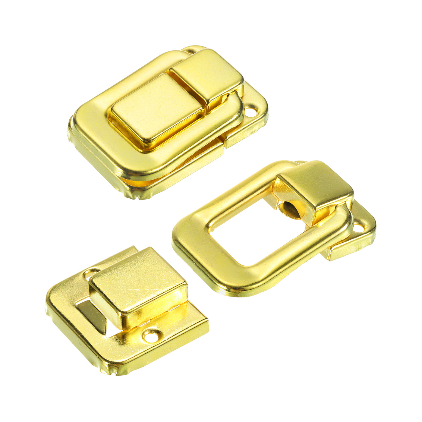 uxcell Uxcell 4Pcs 1.89" x 1.26" Iron Toggle Catch Lock for Box Wooden Case Toolbox, Gold