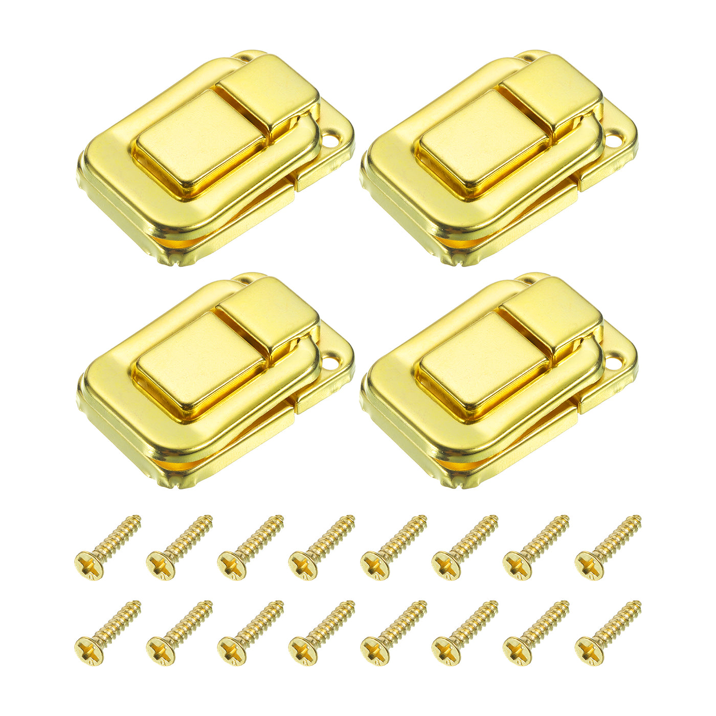 uxcell Uxcell 4Pcs 1.89" x 1.26" Iron Toggle Catch Lock for Box Wooden Case Toolbox, Gold