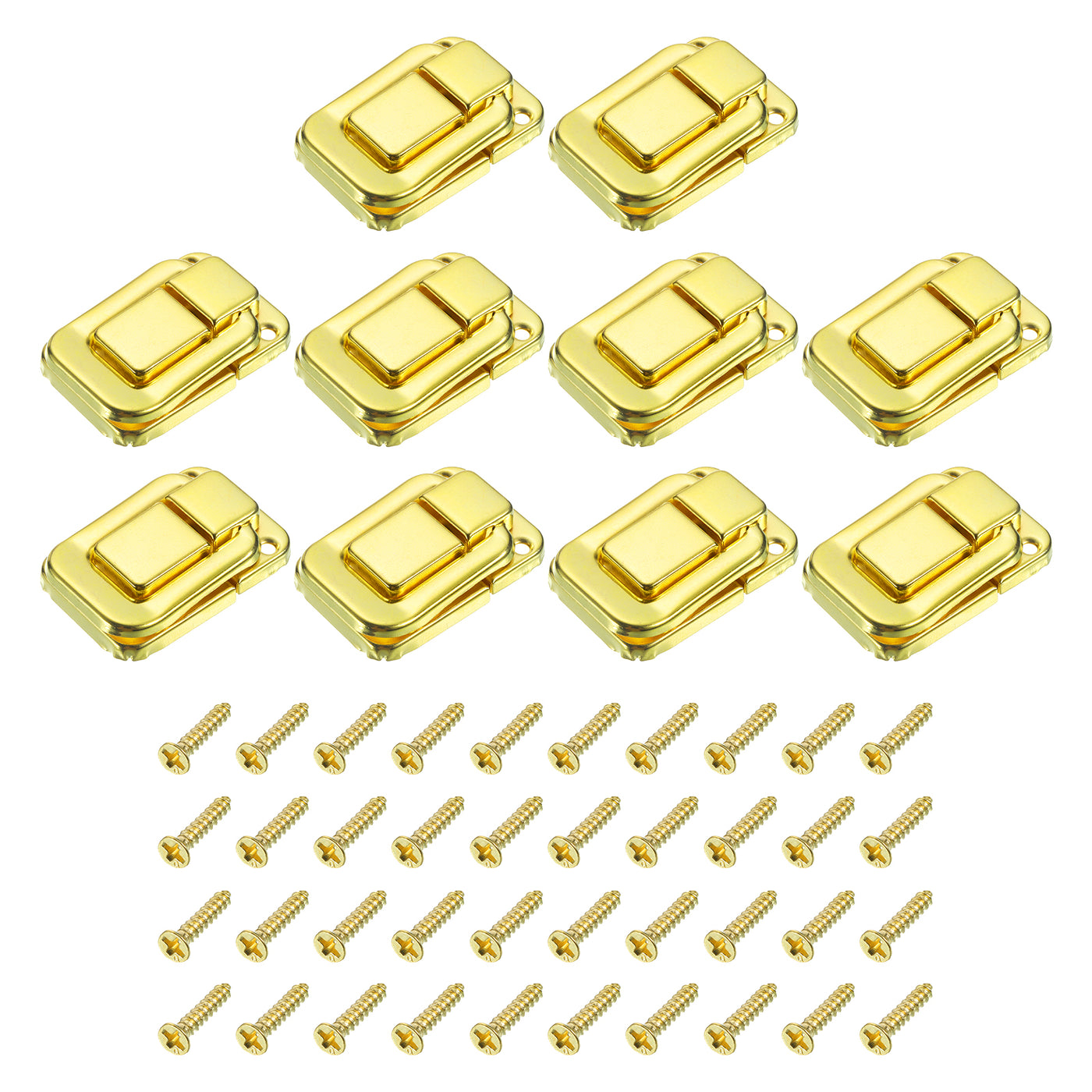 uxcell Uxcell 10Pcs 1.89" x 1.26" Iron Toggle Catch Lock for Box Wooden Case Toolbox, Gold