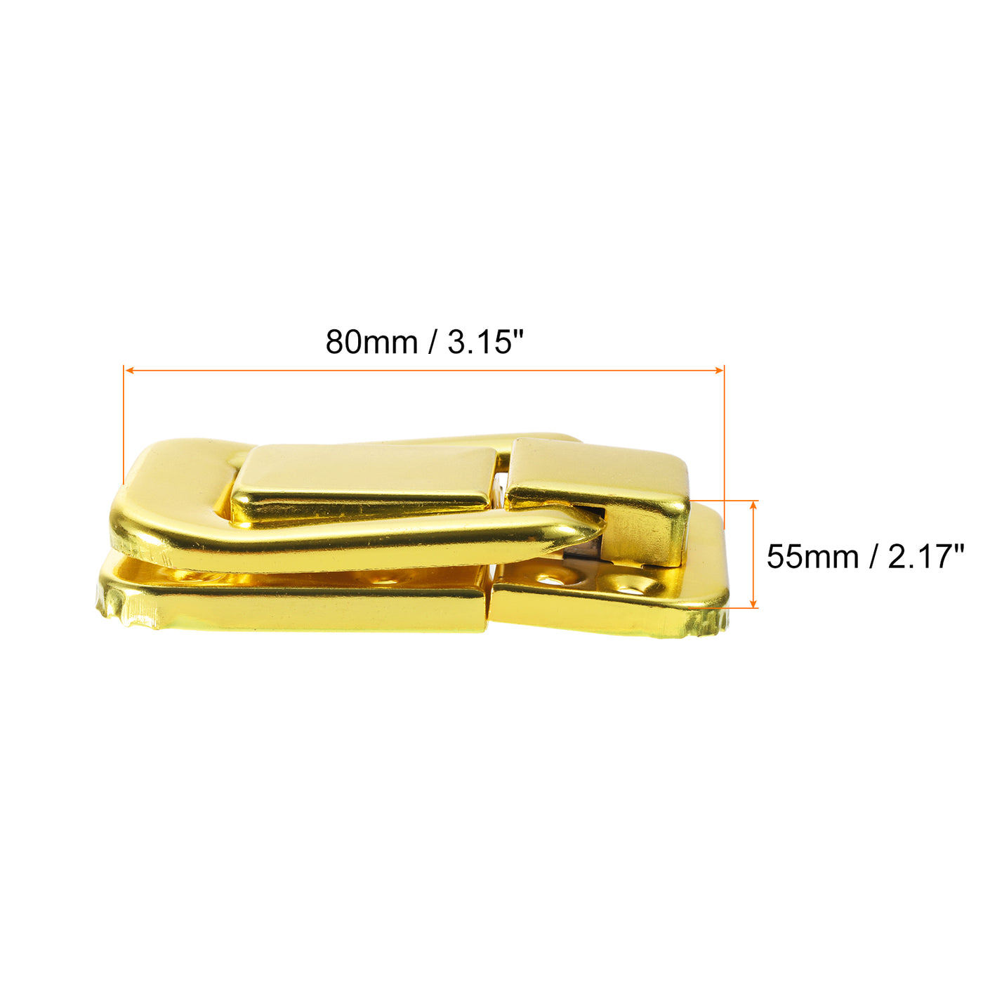 uxcell Uxcell 2Pcs 3.15" x 2.17" Iron Toggle Catch Lock for Box Wooden Case Toolbox, Gold