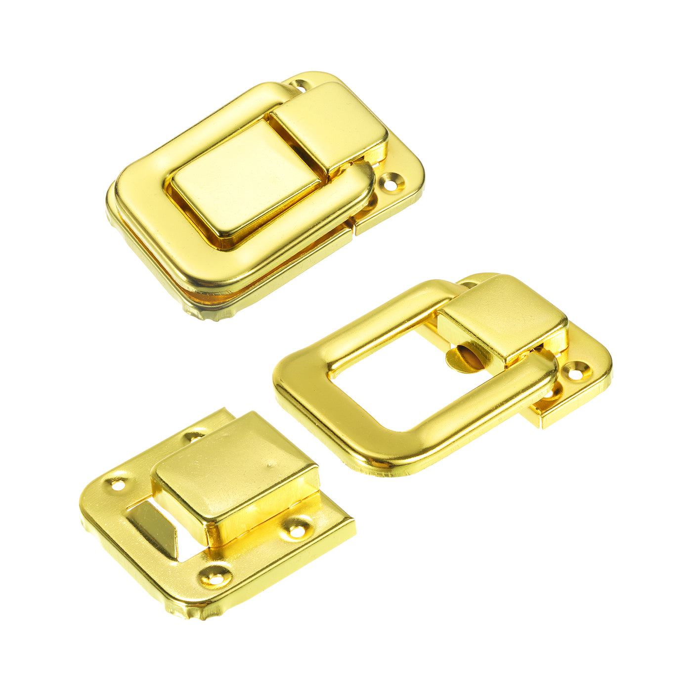 uxcell Uxcell 2Pcs 3.15" x 2.17" Iron Toggle Catch Lock for Box Wooden Case Toolbox, Gold