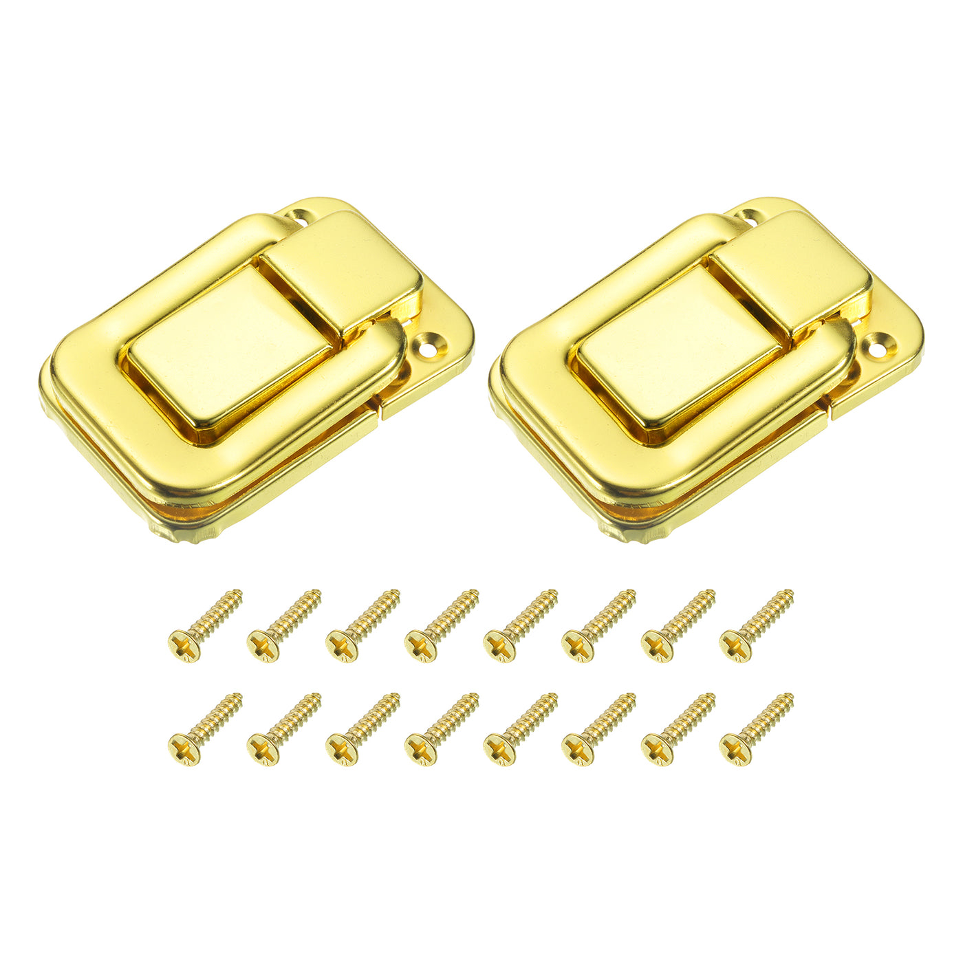 uxcell Uxcell 2Pcs 3.15" x 2.17" Iron Toggle Catch Lock for Box Wooden Case Toolbox, Gold