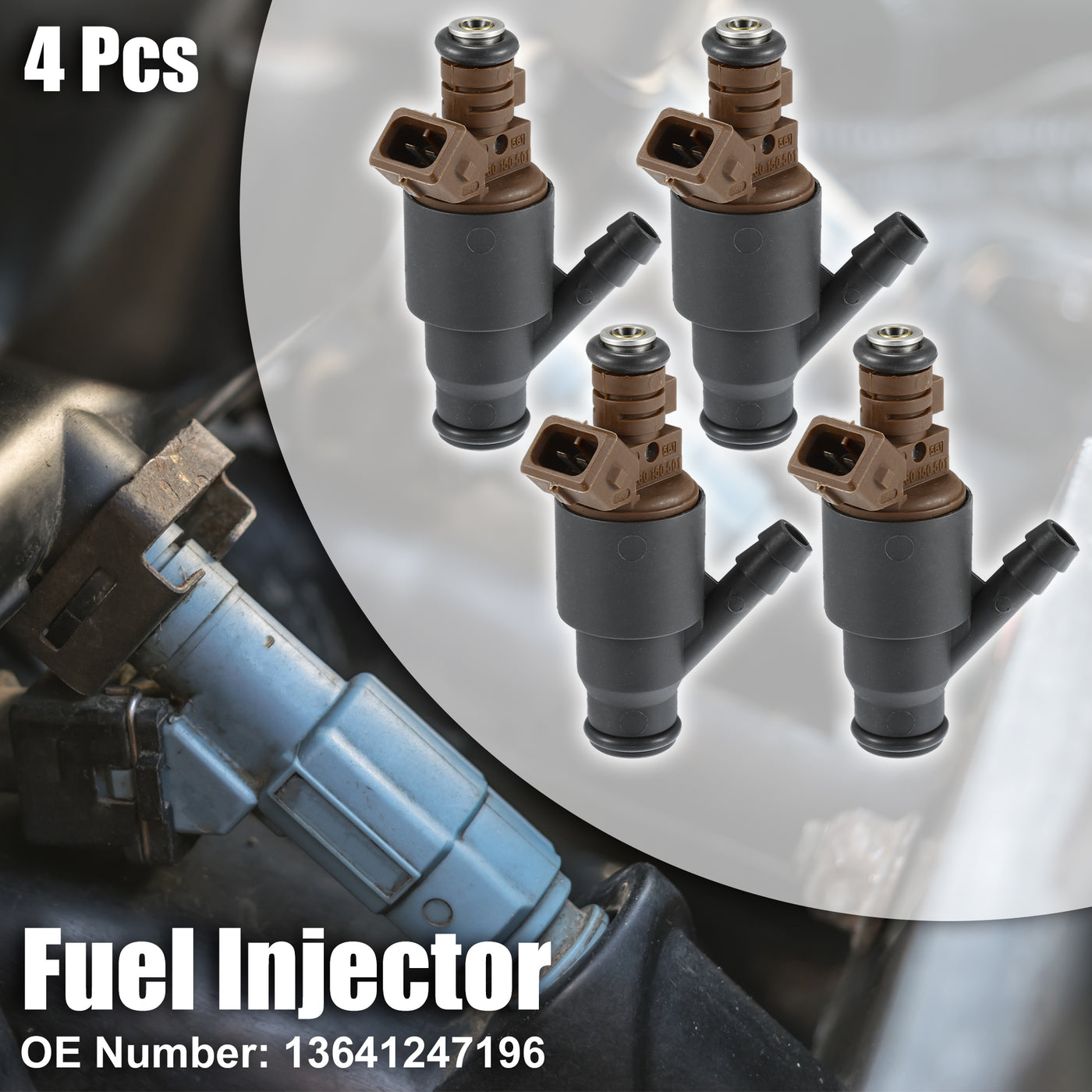 uxcell Uxcell 4 Holes Fuel Injectors Injection Valve for BMW 318i 1.9L 1994-1998 for BMW 318ti 1.9L 1996-1999 No.13641247196 4 Pcs