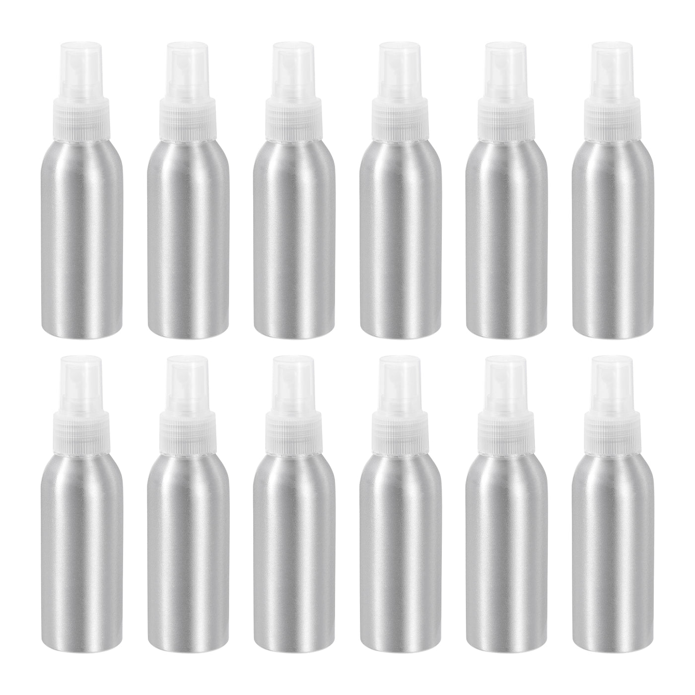 uxcell Uxcell 12pcs 100ml/3oz Aluminium Spray Bottle with Clear Fine Mist Sprayer