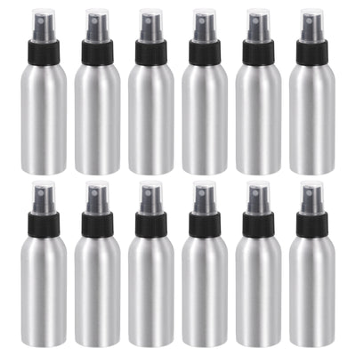 Harfington Uxcell 24pcs 100ml/3oz Aluminium Spray Bottle with Black Fine Mist Sprayer