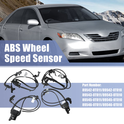 Harfington Uxcell 1 Set Front Rear Left Right ABS Wheel Speed Sensor No.89542-0T011/89543-0T011/89545-0T011/89546-0T011 for Toyota Venza 2.7L 3.5L 2009-2015