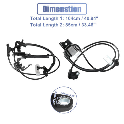 Harfington Uxcell 1 Set Front Rear Left Right ABS Wheel Speed Sensor No.89542-0T011/89543-0T011/89545-0T011/89546-0T011 for Toyota Venza 2.7L 3.5L 2009-2015