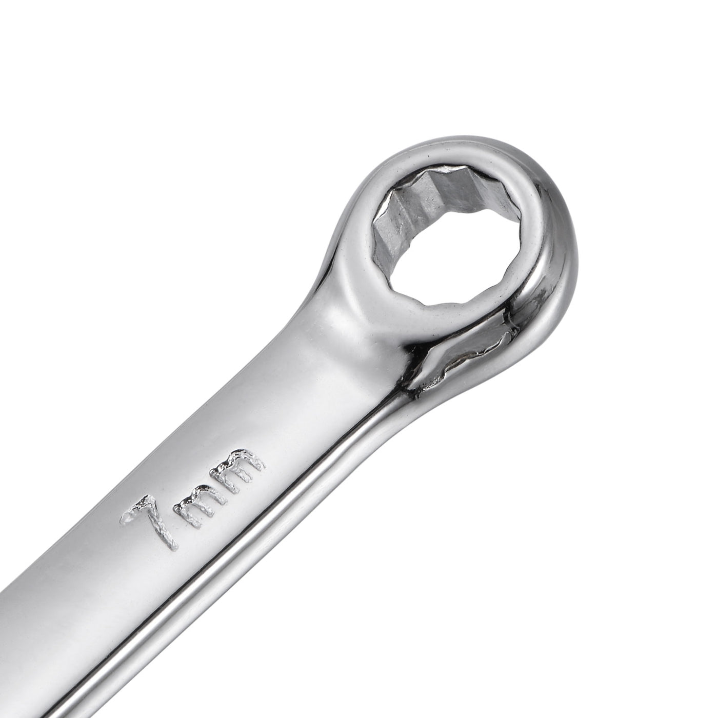 uxcell Uxcell Metric 7mm 12-Point Box Open End Combination Wrench Chrome Finish, Cr-V