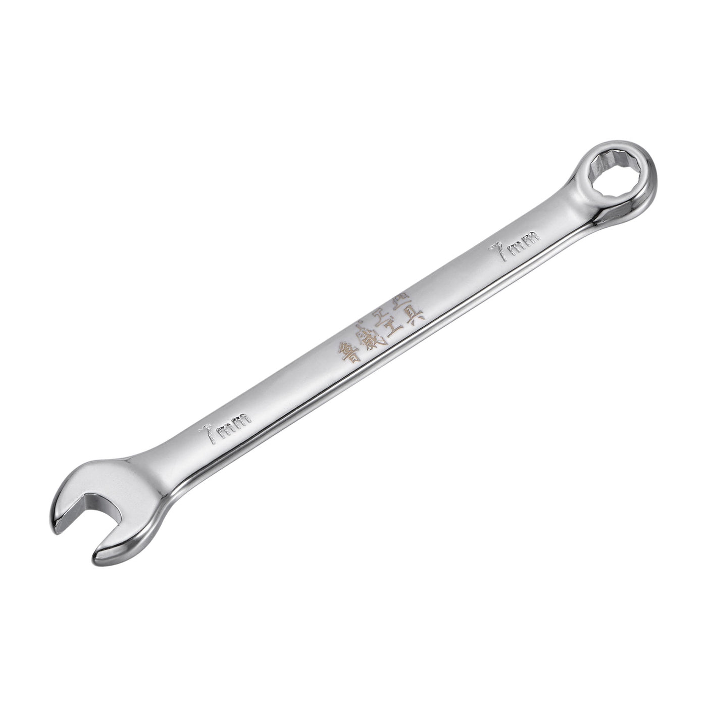 uxcell Uxcell Metric 7mm 12-Point Box Open End Combination Wrench Chrome Finish, Cr-V