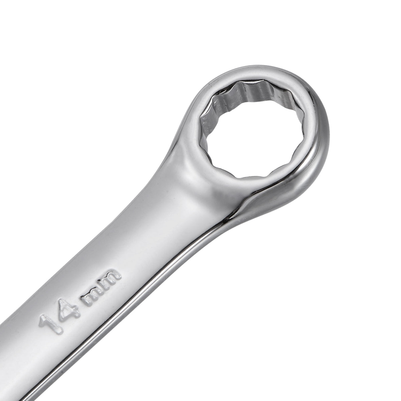 uxcell Uxcell Metric 14mm 12-Point Box Open End Combination Wrench Chrome Finish, Cr-V