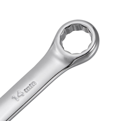 Harfington Uxcell Metric 14mm 12-Point Box Open End Combination Wrench Chrome Finish, Cr-V