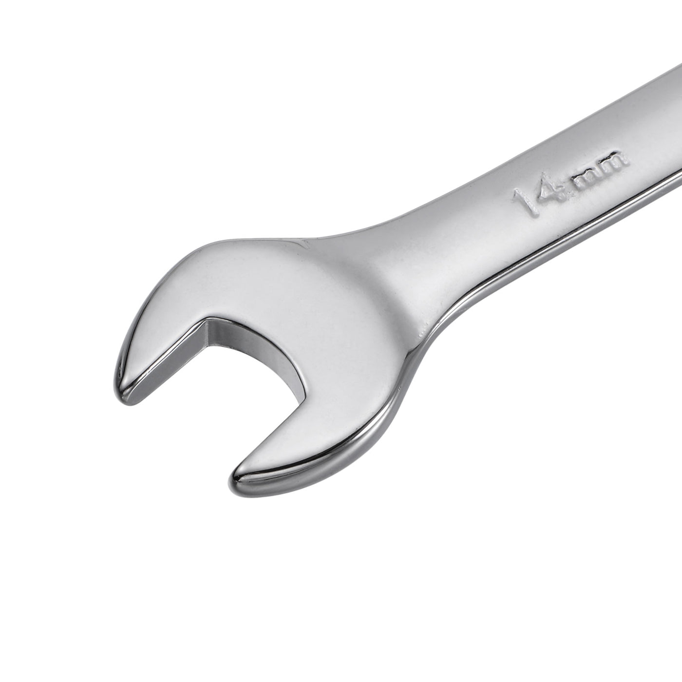 uxcell Uxcell Metric 14mm 12-Point Box Open End Combination Wrench Chrome Finish, Cr-V