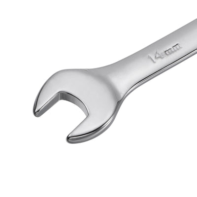 Harfington Uxcell Metric 14mm 12-Point Box Open End Combination Wrench Chrome Finish, Cr-V