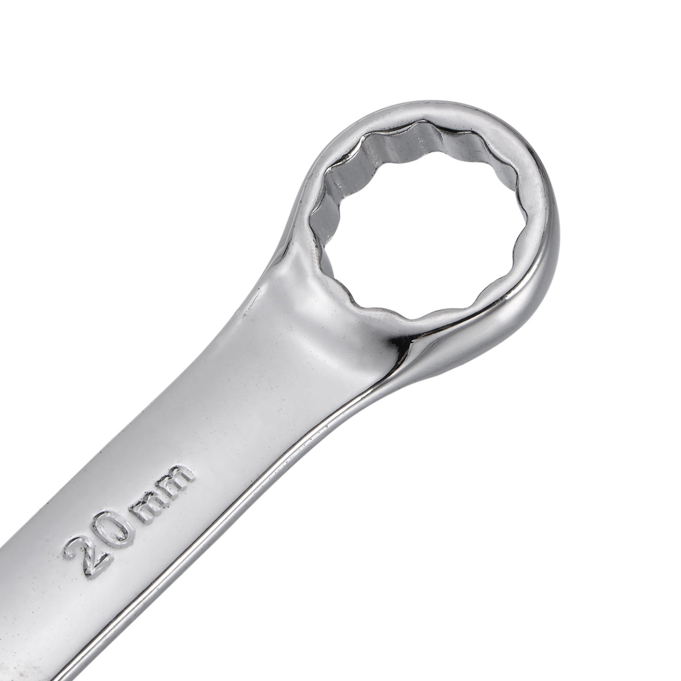 uxcell Uxcell Metric 20mm 12-Point Box Open End Combination Wrench Chrome Finish, Cr-V