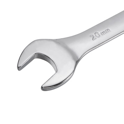 Harfington Uxcell Metric 20mm 12-Point Box Open End Combination Wrench Chrome Finish, Cr-V