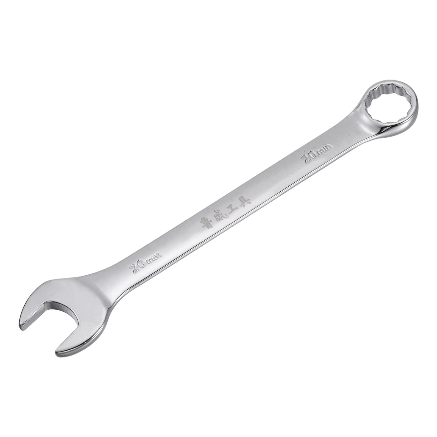 uxcell Uxcell Metric 20mm 12-Point Box Open End Combination Wrench Chrome Finish, Cr-V