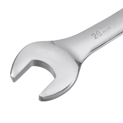 Harfington Uxcell Metric 26mm 12-Point Box Open End Combination Wrench Chrome Finish, Cr-V